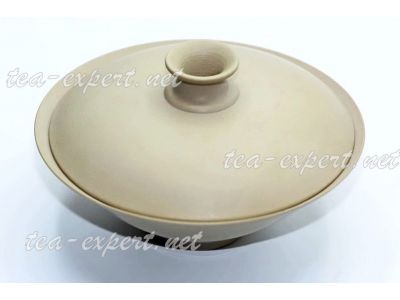 建水茶壶盖碗(白粘土)110毫升 Гайвань из белой глины